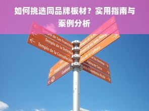 如何挑选同品牌板材？实用指南与案例分析
