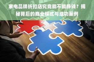 家电品牌折扣店究竟能不能挣钱？揭秘背后的商业模式与成功案例