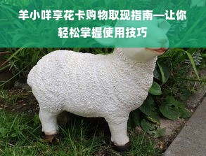 羊小咩享花卡购物取现指南—让你轻松掌握使用技巧