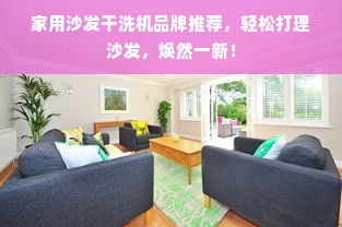 家用沙发干洗机品牌推荐，轻松打理沙发，焕然一新！