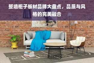 整墙柜子板材品牌大盘点，品质与风格的完美融合