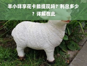 羊小咩享花卡能提现吗？利息多少？详解在此