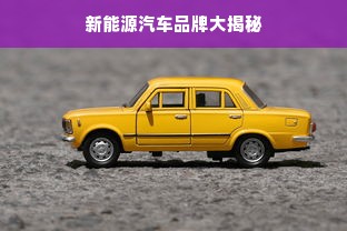 新能源汽车品牌大揭秘