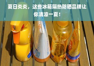 夏日炎炎，这些冰箱隔热防晒品牌让你清凉一夏！