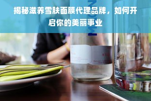 揭秘滋养雪肤面膜代理品牌，如何开启你的美丽事业