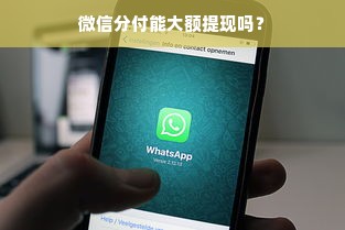 微信分付能大额提现吗？