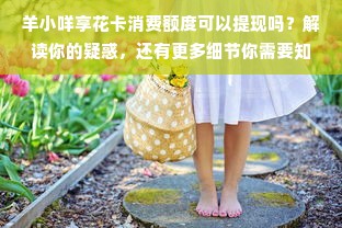 羊小咩享花卡消费额度可以提现吗？解读你的疑惑，还有更多细节你需要知道