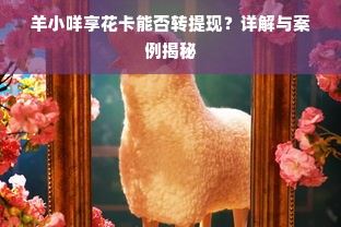 羊小咩享花卡能否转提现？详解与案例揭秘