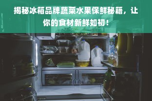 揭秘冰箱品牌蔬菜水果保鲜秘籍，让你的食材新鲜如初！