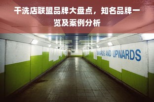 干洗店联盟品牌大盘点，知名品牌一览及案例分析