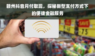 赣州抖音月付取现，探秘新型支付方式下的便捷金融服务