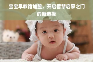 宝宝早教馆加盟，开启智慧启蒙之门的新选择