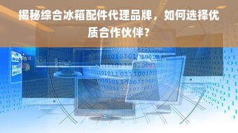 揭秘综合冰箱配件代理品牌，如何选择优质合作伙伴？