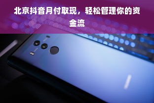 北京抖音月付取现，轻松管理你的资金流