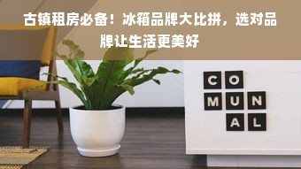古镇租房必备！冰箱品牌大比拼，选对品牌让生活更美好