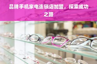 品牌手机家电连锁店加盟，探索成功之路