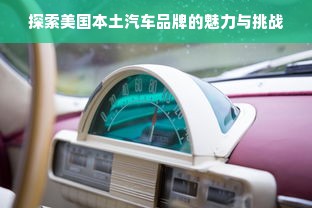 探索美国本土汽车品牌的魅力与挑战