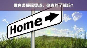 做白条提现渠道，你真的了解吗？