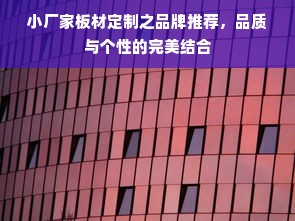 小厂家板材定制之品牌推荐，品质与个性的完美结合