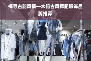 探寻古韵风情—大码古风舞蹈服饰品牌推荐