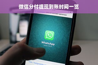 微信分付提现到账时间一览