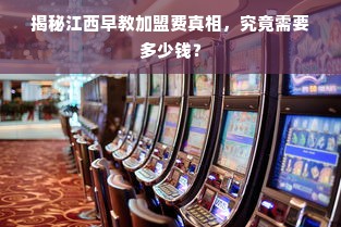 揭秘江西早教加盟费真相，究竟需要多少钱？