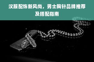 汉服配饰新风尚，男士胸针品牌推荐及搭配指南