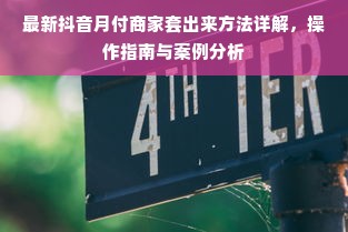 最新抖音月付商家套出来方法详解，操作指南与案例分析