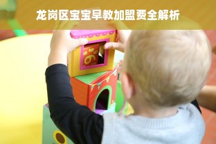 龙岗区宝宝早教加盟费全解析