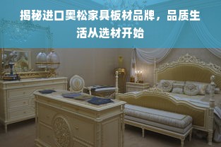 揭秘进口奥松家具板材品牌，品质生活从选材开始
