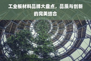 工业板材料品牌大盘点，品质与创新的完美结合