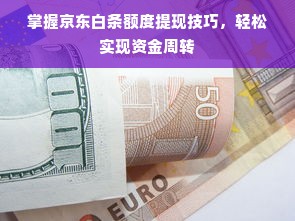 掌握京东白条额度提现技巧，轻松实现资金周转