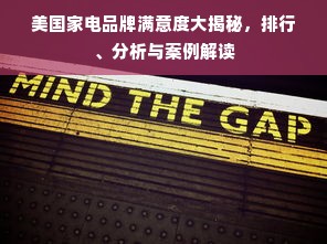 美国家电品牌满意度大揭秘，排行、分析与案例解读