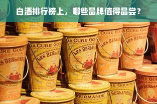 白酒排行榜上，哪些品牌值得品尝？