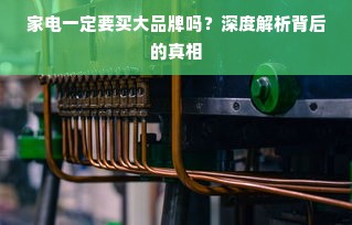家电一定要买大品牌吗？深度解析背后的真相