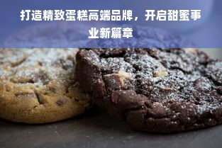 打造精致蛋糕高端品牌，开启甜蜜事业新篇章
