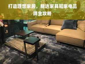 打造理想家居，精选家具和家电品牌全攻略