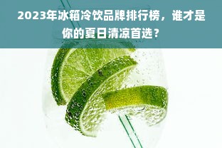 2023年冰箱冷饮品牌排行榜，谁才是你的夏日清凉首选？