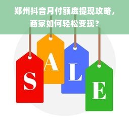 郑州抖音月付额度提现攻略，商家如何轻松变现？
