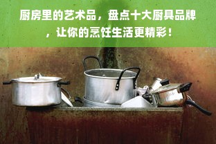 厨房里的艺术品，盘点十大厨具品牌，让你的烹饪生活更精彩！
