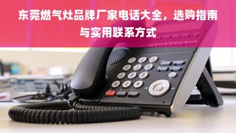 东莞燃气灶品牌厂家电话大全，选购指南与实用联系方式