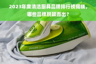2023年度清洁厨具品牌排行榜揭晓，哪些品牌脱颖而出？