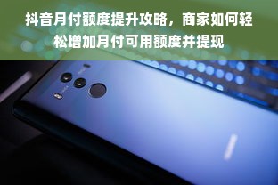 抖音月付额度提升攻略，商家如何轻松增加月付可用额度并提现