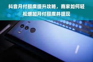 抖音月付额度提升攻略，商家如何轻松增加月付额度并提现