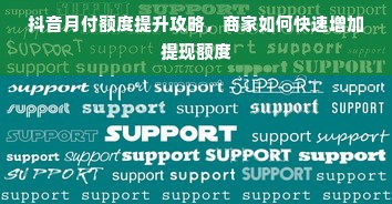 抖音月付额度提升攻略，商家如何快速增加提现额度