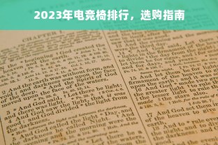 2023年电竞椅排行，选购指南