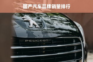 国产汽车品牌销量排行