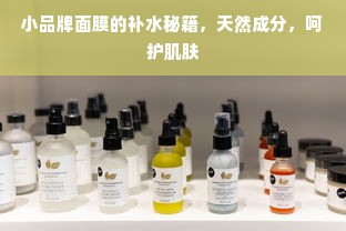小品牌面膜的补水秘籍，天然成分，呵护肌肤