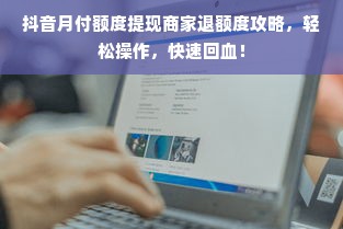 抖音月付额度提现商家退额度攻略，轻松操作，快速回血！