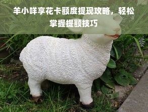 羊小咩享花卡额度提现攻略，轻松掌握提额技巧